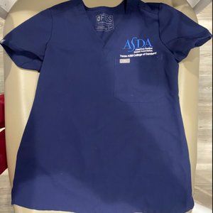 Figs Catarina One Pocket Scrub Top Navy